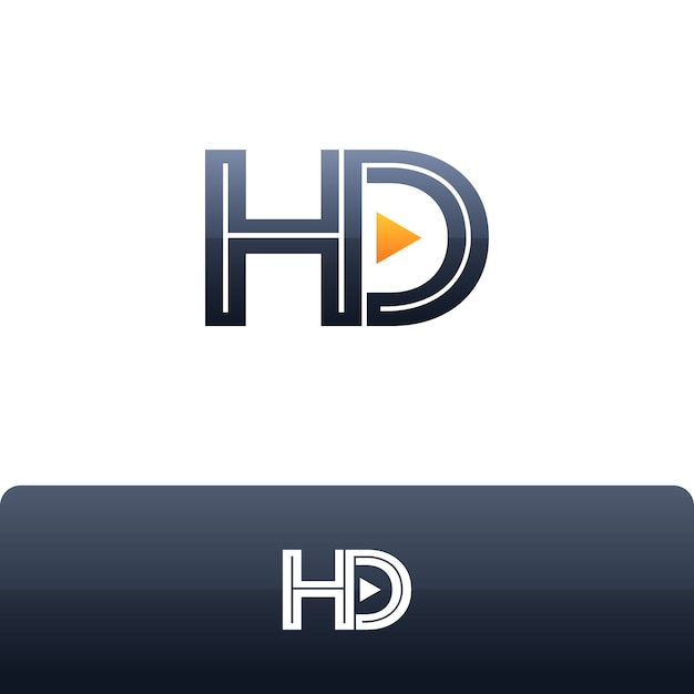 Logotipo de monograma hd degradado