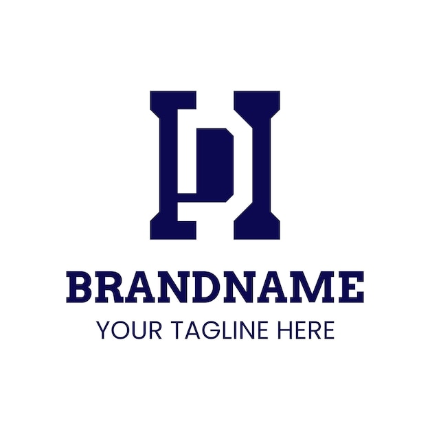 El logotipo del monograma HD es adecuado para cualquier marca con letras DH o iniciales HD