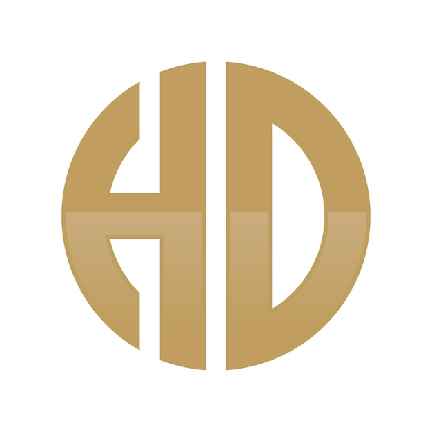 El logotipo de monograma HD en forma de círculo