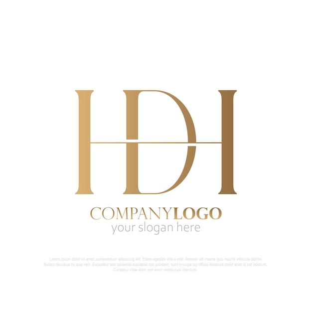 Logotipo del monograma HD