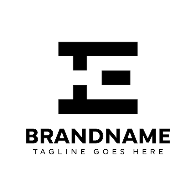 El logotipo del monograma HE para cualquier marca con las iniciales HE o EH