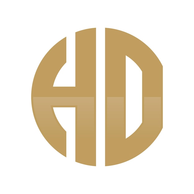 El logotipo del monograma HO en forma de círculo