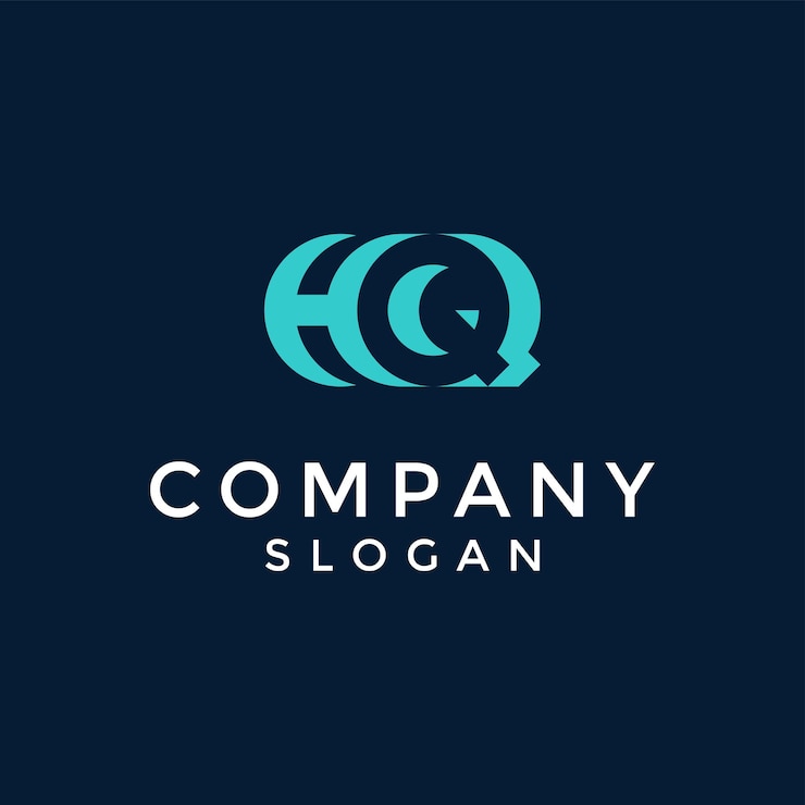 Vector logotipo de monograma hq o qh de letra inicial moderna y minimalista