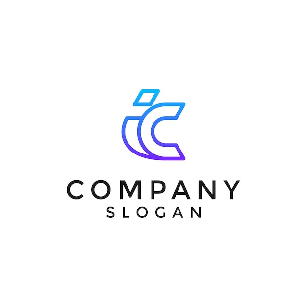 Logotipo de monograma IC o CI de letra inicial moderna y sofisticada