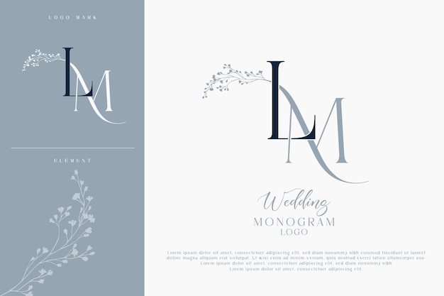 El logotipo del monograma inicial de la boda