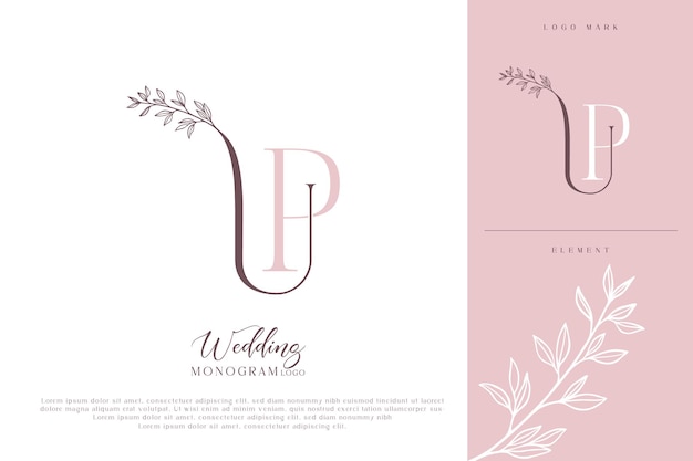 hasta el logotipo del monograma inicial de la boda