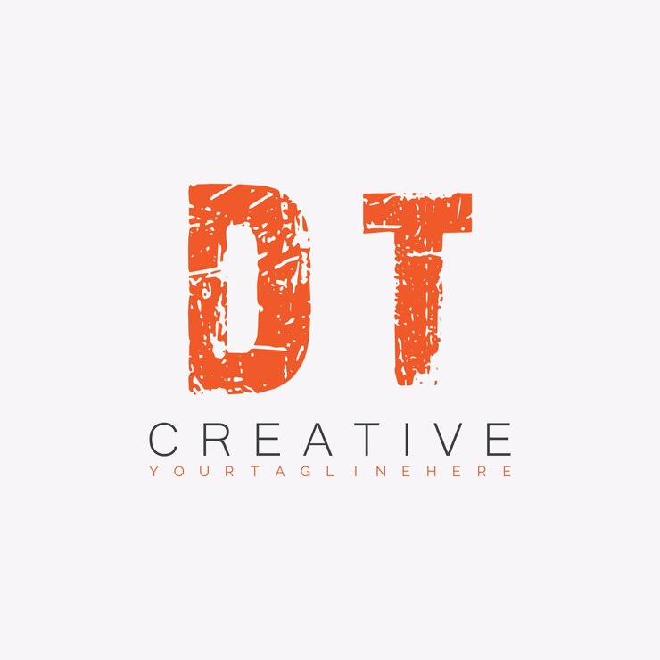 Vector logotipo de monograma inicial de dt con diseño creativo de letras