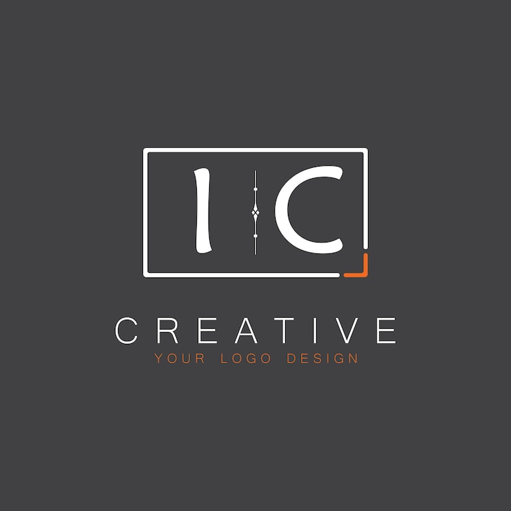 Vector logotipo de monograma inicial de ic para creative con diseño de estilo cuadrado