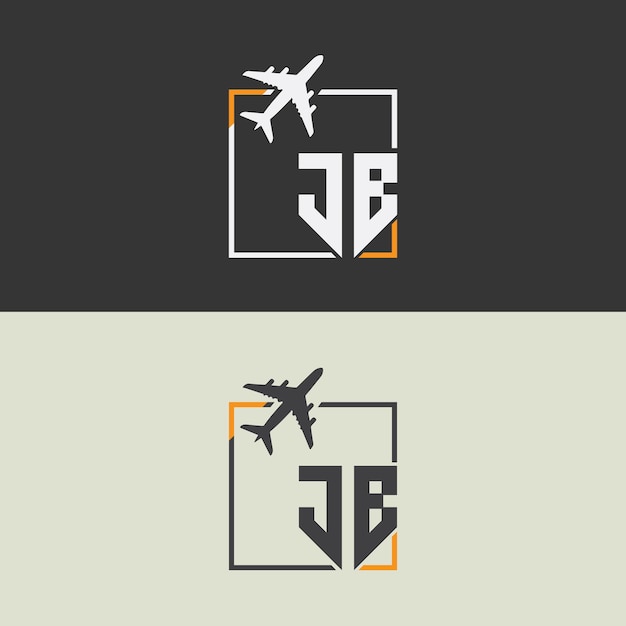 Logotipo de monograma inicial de JB con diseño de estilo cuadrado