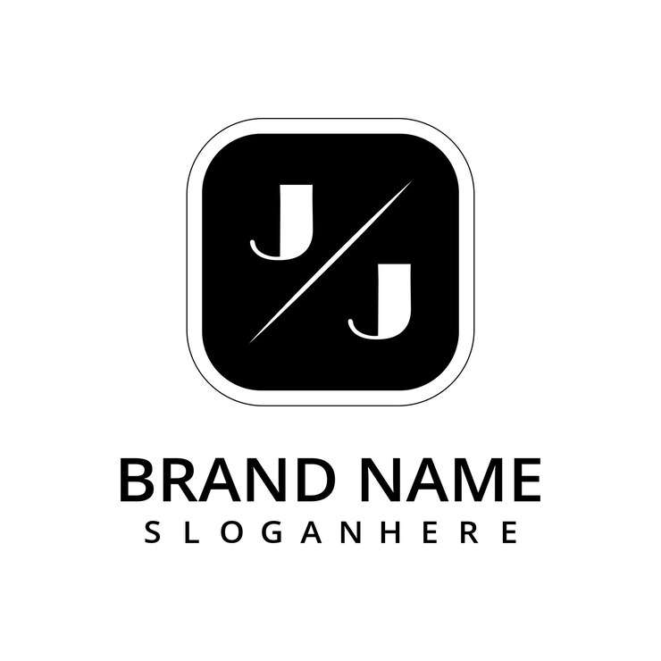 Vector logotipo de monograma inicial de jj con dsign de estilo rectangular