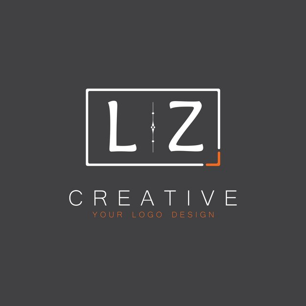 Logotipo de monograma inicial de LZ para Creative con diseño de estilo cuadrado