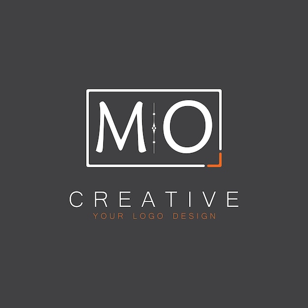 Logotipo de monograma inicial de MO para Creative con diseño de estilo cuadrado