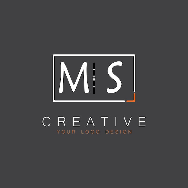 Logotipo de monograma inicial de MS para Creative con diseño de estilo cuadrado
