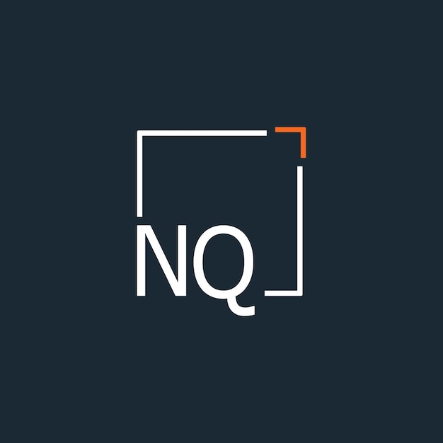Logotipo de monograma inicial de NQ con diseño de estilo cuadrado
