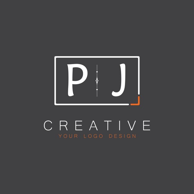 Logotipo de monograma inicial de PJ para Creative con diseño de estilo cuadrado