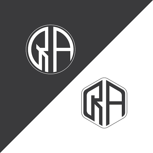 Logotipo de monograma inicial de QA con diseño creativo de logotipo en forma de círculo y polígono