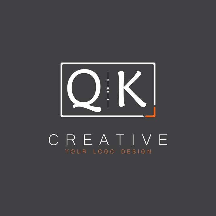 Vector el logotipo de monograma inicial de qk para creative con diseño de estilo cuadrado