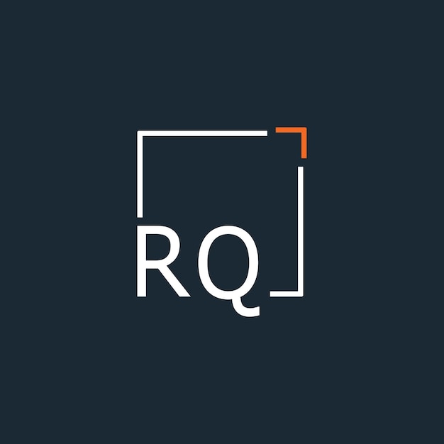 Logotipo de monograma inicial de RQ con diseño de estilo cuadrado