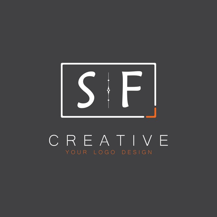 Vector logotipo de monograma inicial de sf para creative con diseño de estilo cuadrado