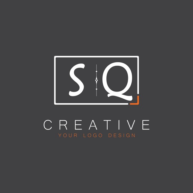 Logotipo de monograma inicial de SQ para Creative con diseño de estilo cuadrado