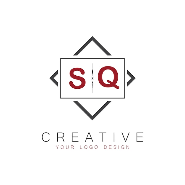 Logotipo de monograma inicial de SQ con diseño creativo de estilo cuadrado