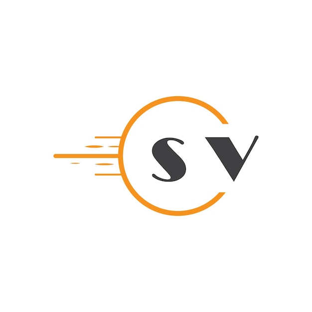 Logotipo de monograma inicial sv con diseño de estilo círculo