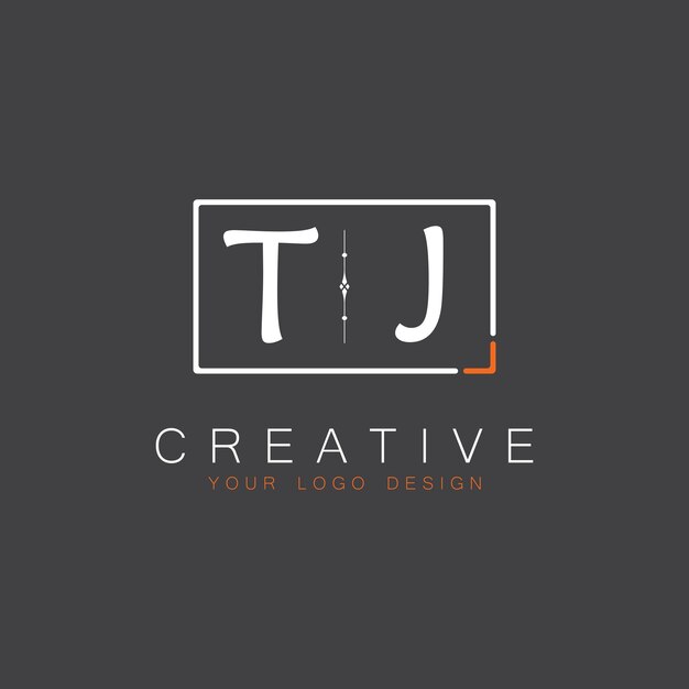Logotipo de monograma inicial de TJ para Creative con diseño de estilo cuadrado