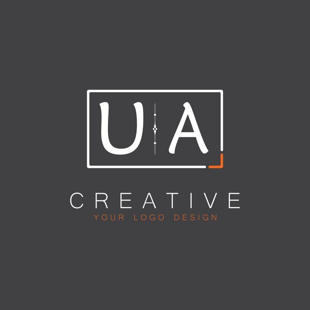 Logotipo de monograma inicial de UA para Creative con diseño de estilo cuadrado