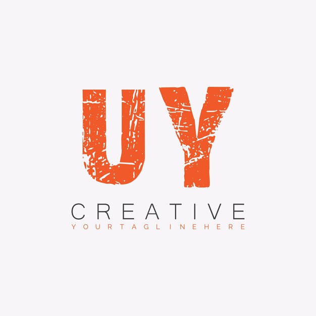 Logotipo de monograma inicial de UY con diseño creativo de letras