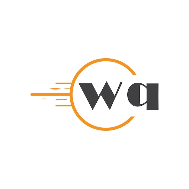 logotipo de monograma inicial wq con diseño de estilo círculo