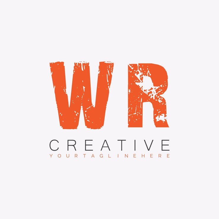 Vector logotipo de monograma inicial de wr con diseño creativo de letras