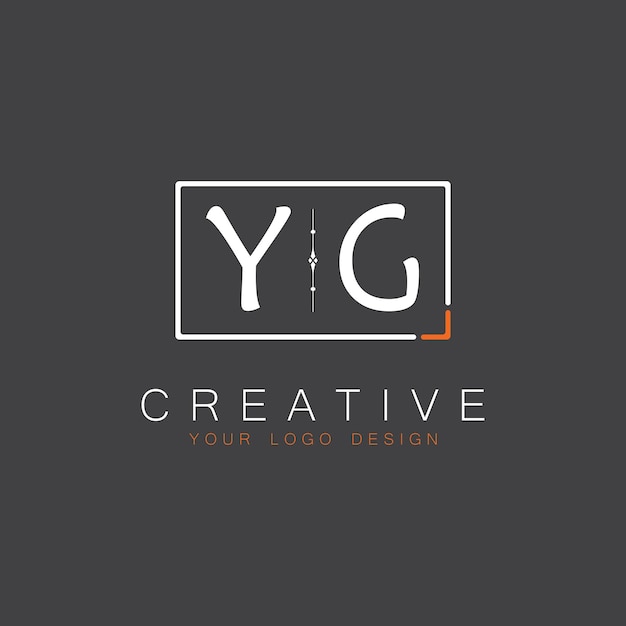 Logotipo de monograma inicial de YG para Creative con diseño de estilo cuadrado