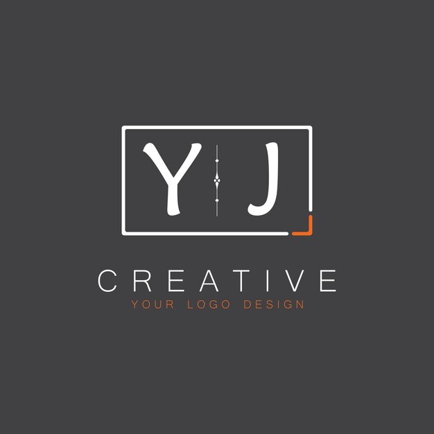 El logotipo de monograma inicial de YJ para Creative con diseño de estilo cuadrado