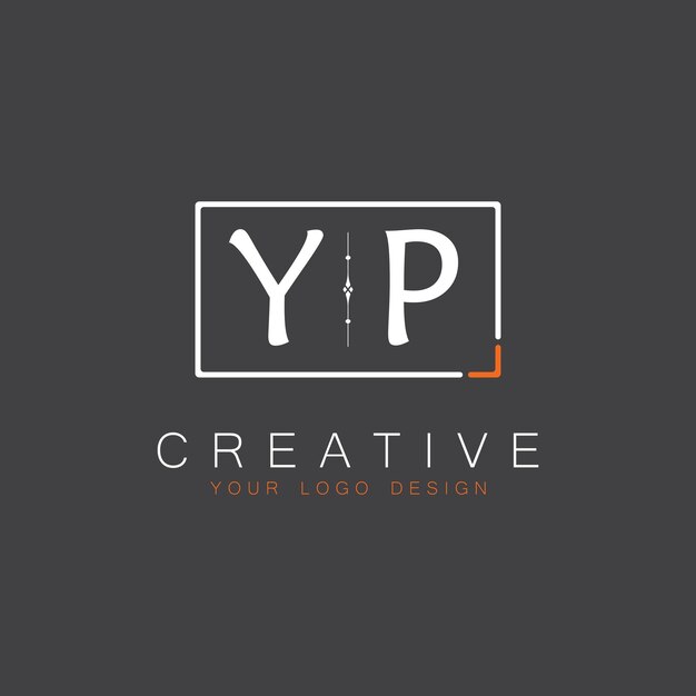 El logotipo de monograma inicial de YP para Creative con diseño de estilo cuadrado