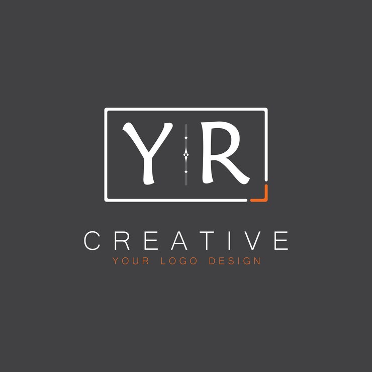 Vector el logotipo de monograma inicial de yr para creative con diseño de estilo cuadrado