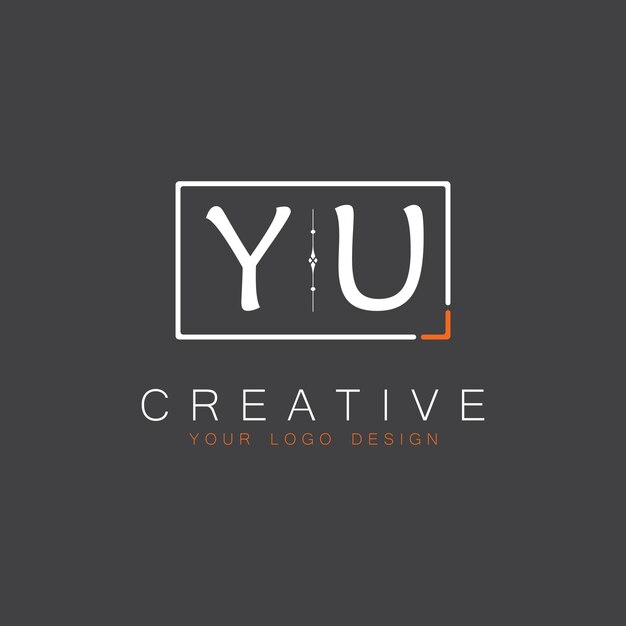 Logotipo de monograma inicial de YU para Creative con diseño de estilo cuadrado