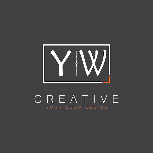 Logotipo de monograma inicial de YW para Creative con diseño de estilo cuadrado