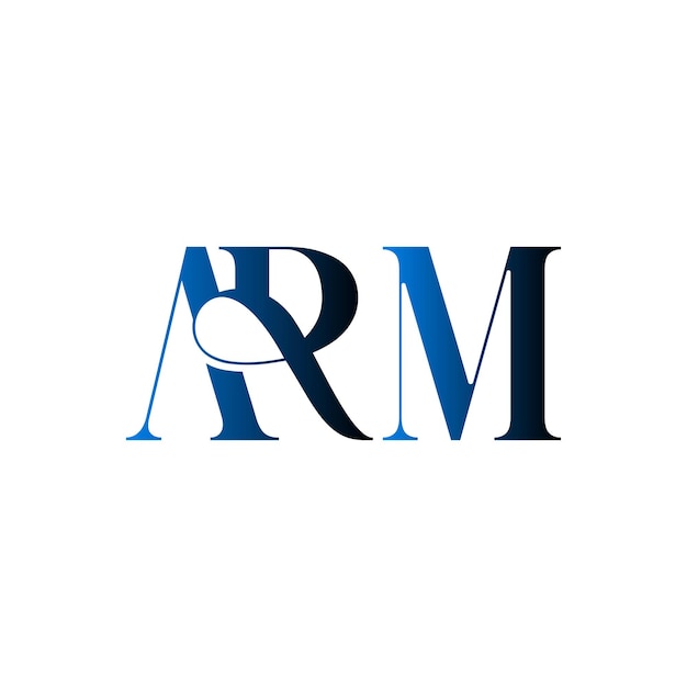 logotipo monograma iniciales ARM marca de letras diseño de identidad de marca