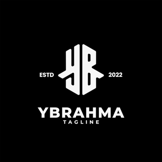 Logotipo de monograma de iniciales con letra YB