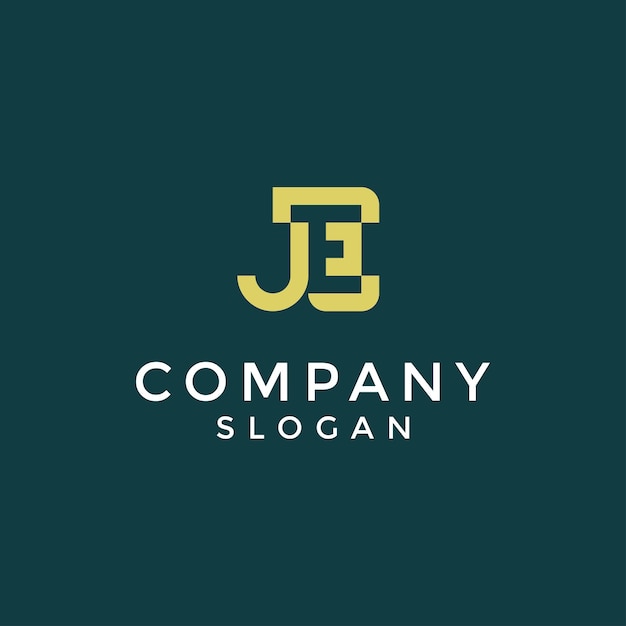Logotipo de monograma JE o EJ de letra inicial moderna y elegante