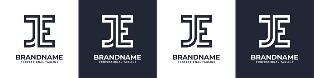 Logotipo de monograma JE simple adecuado para cualquier negocio con inicial JE o EJ