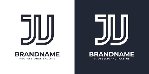 Logotipo de monograma JU simple adecuado para cualquier negocio con inicial JU o UJ