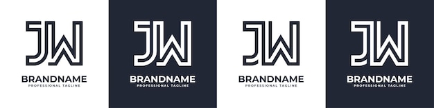 Logotipo de monograma JW simple adecuado para cualquier negocio con la inicial JW o WJ