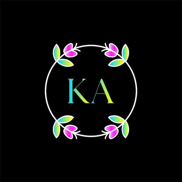 Logotipo de monograma KA para evento de celebración, boda, tarjeta de felicitación, plantilla de vector de invitación