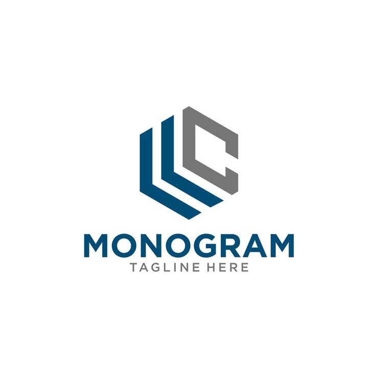 Vector logotipo del monograma lc