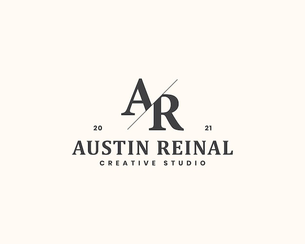 logotipo del monograma de la letra ar
