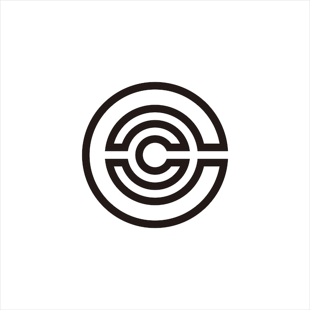 El logotipo del monograma de la letra CC de estilo negro moderno