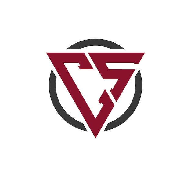Logotipo de monograma de letra CS en diseño de triángulo en negrita con fondo circular Logotipo de letra CS profesional Perfecto para el concepto de marca empresarial moderna y el emblema elegante