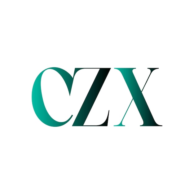 logotipo monograma letra CZX marca diseño identidad inicial