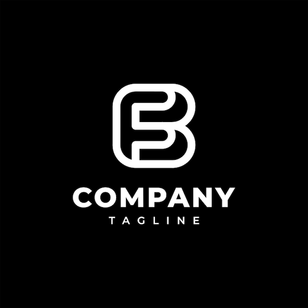 Logotipo de monograma con letra FB, BF